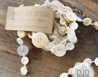 9 FT Button Garland, Farmhouse Garland, Primitive Garland, Country Garland, Primitive Decor, Country Decor, Mantel Garland, Farmhouse