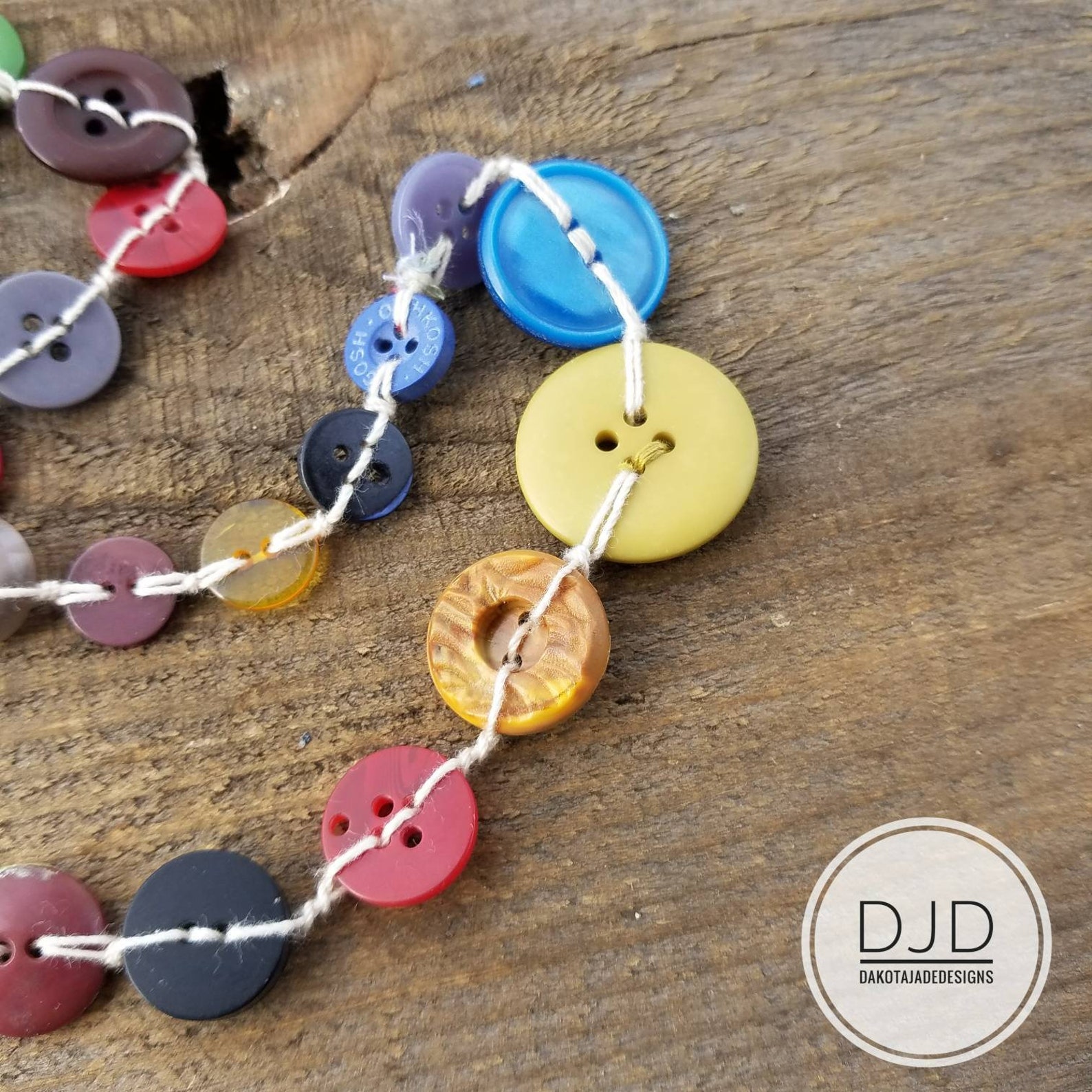 6 FT Button Garland, Farmhouse Garland, Primitive Garland, Primitive ...
