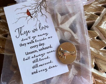 Cardinal Memorial Gift: Pocket Coin & Sentiment Card