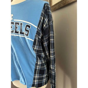 North Carolina Tarheels UPcycled Flannel Tshirt, Sweatshirt afbeelding 2