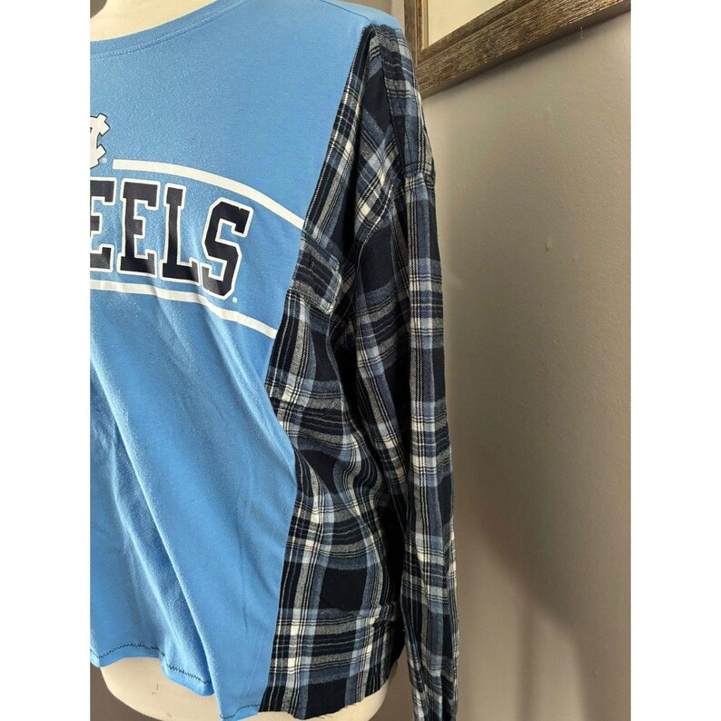 North Carolina Tarheels UPcycled Flannel Tshirt, Sweatshirt afbeelding 2