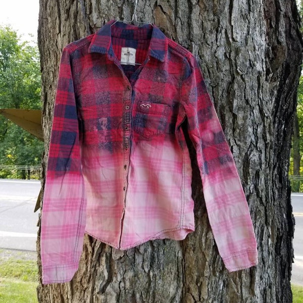 Bleached Flannel, Small, Distressed Flannel, Flannel Shirt