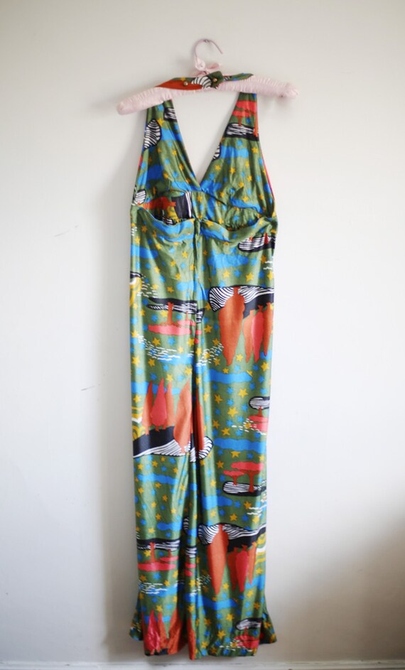 1970s Stars & Trees Print Maxi Dress - image 4