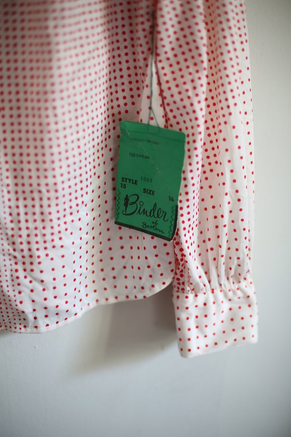 1970s Deadstock Polkadot Blouse in size 16 - image 4