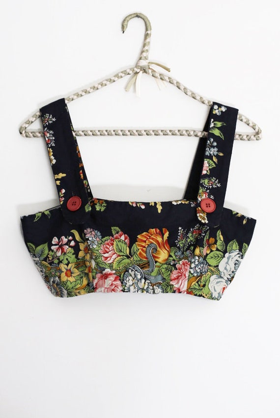 Rare 1960s Mary Quant Floral Crop Top - image 1