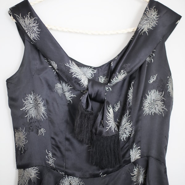 50's Black Velvet with Gold Lame Piping Two Piece Set - Jacket and Slim Pants Suit by Alfred Shaheen main image 0