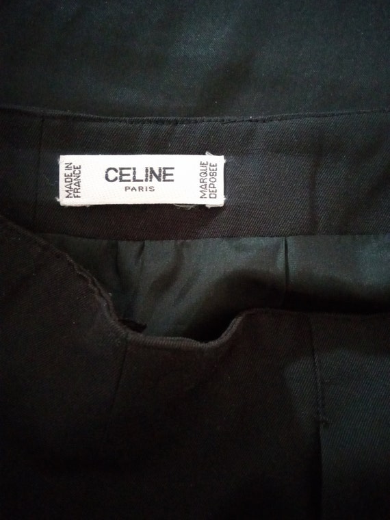 Vintage Celine 1990s Black Pencil Skirt Fits like… - image 2