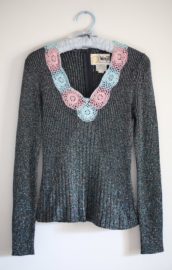 1970s Wenjilli Sparkling Sweater in size 9/10