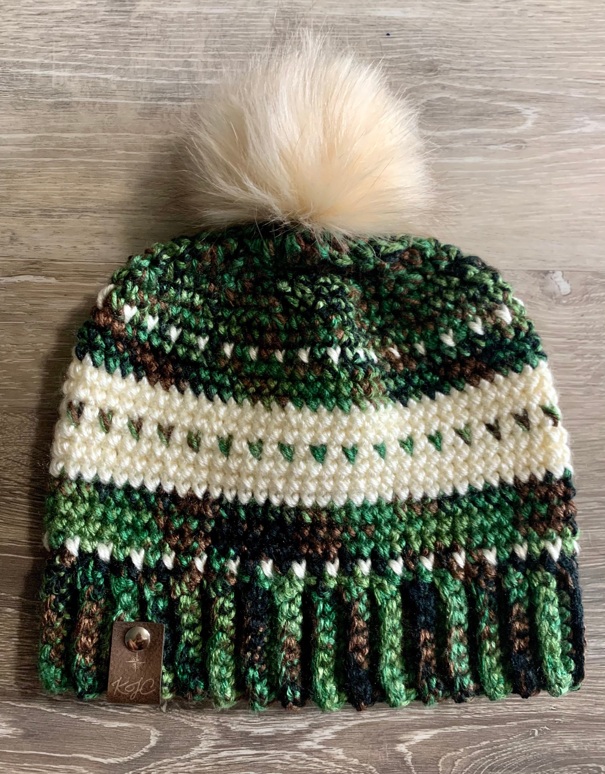 crochet camo beanie
