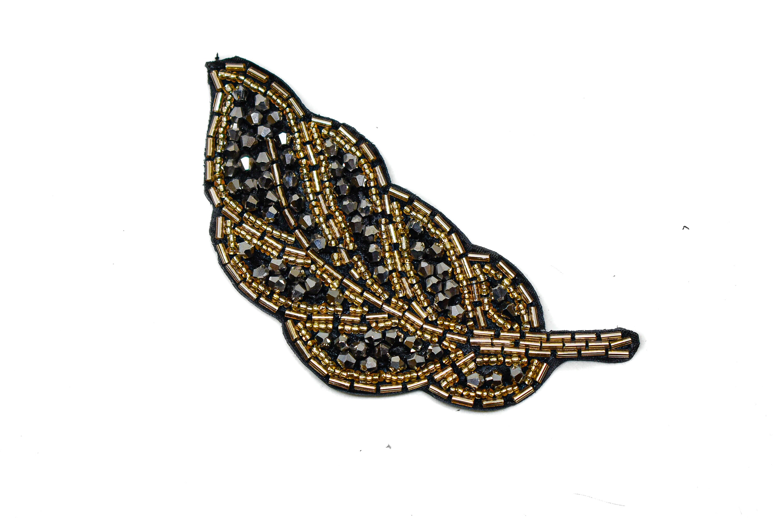 Beaded Leaf Applique Multi Color Beaded Leaf Applique Patch Etsy