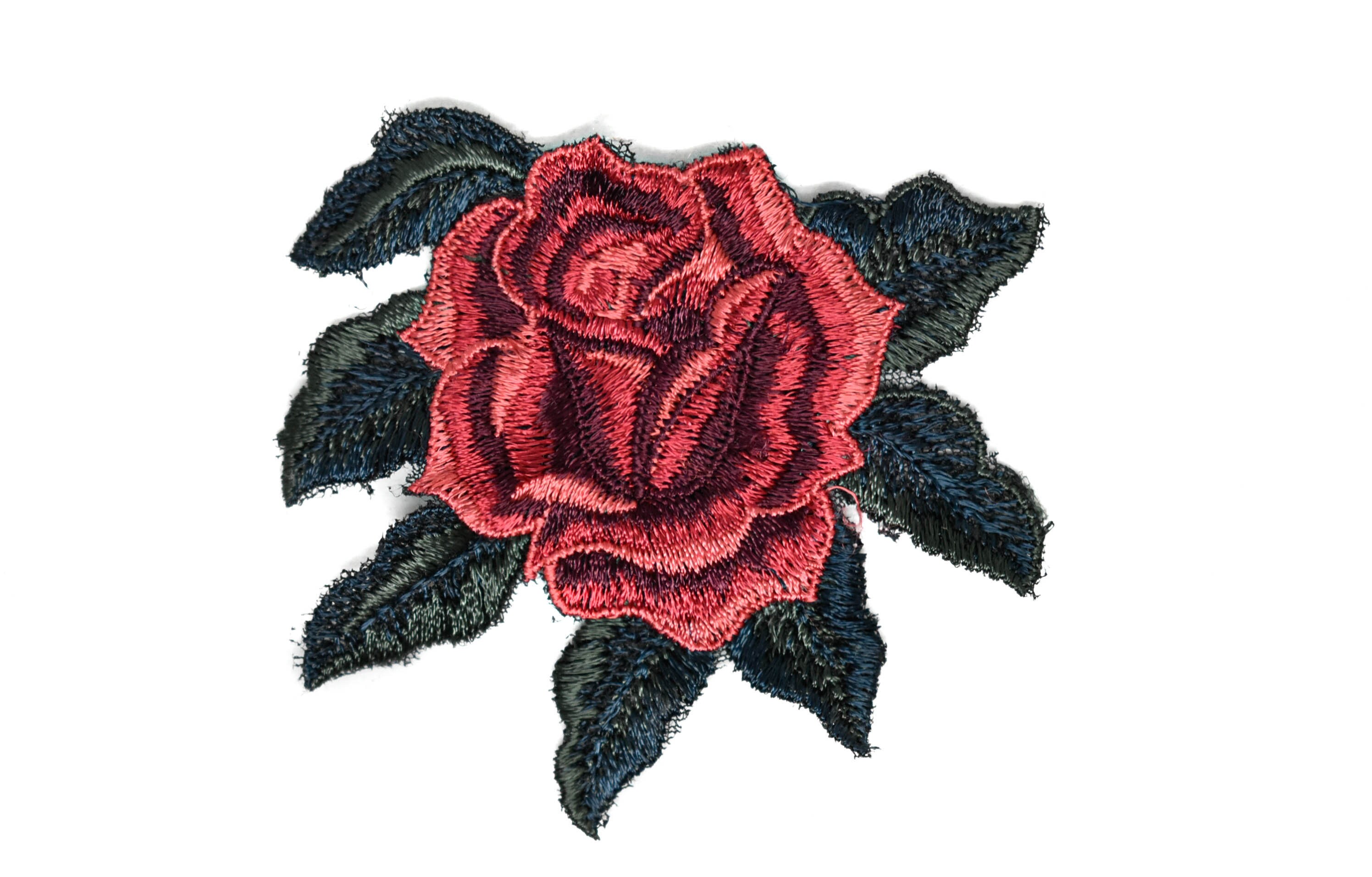 Rose embroidered ironon patch embroidered diy fashion sewing  etsy Rose embroidered ironon patch embroidered diy fashion sewing  etsy