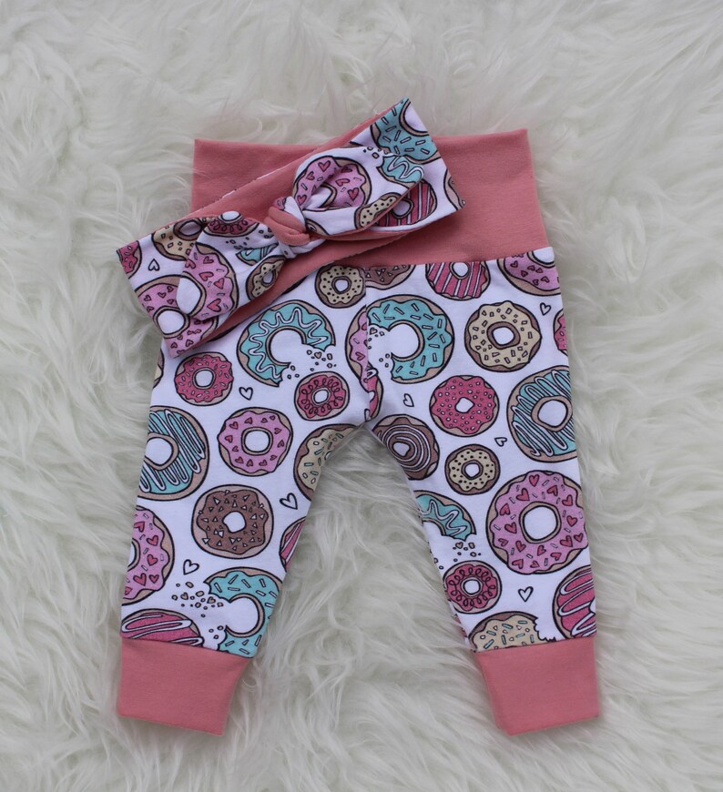 Baby Girl Donut Joggers Donut Leggings Newborn Coming Home Etsy