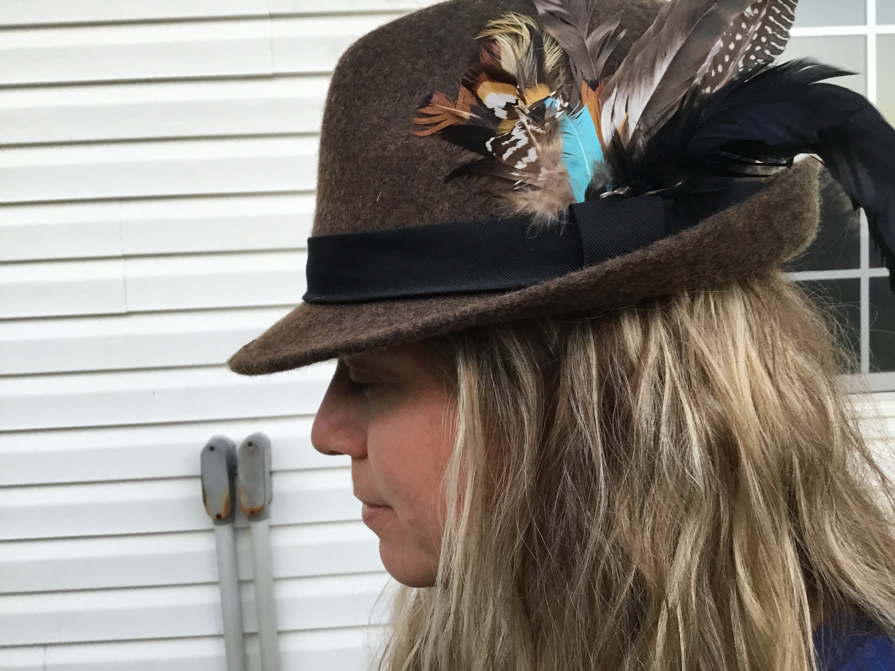 Grace Hats Brown Wool Wide Brim Hat Wide Brim Felt Hat in Charcoal - Grace and Lace main image 3