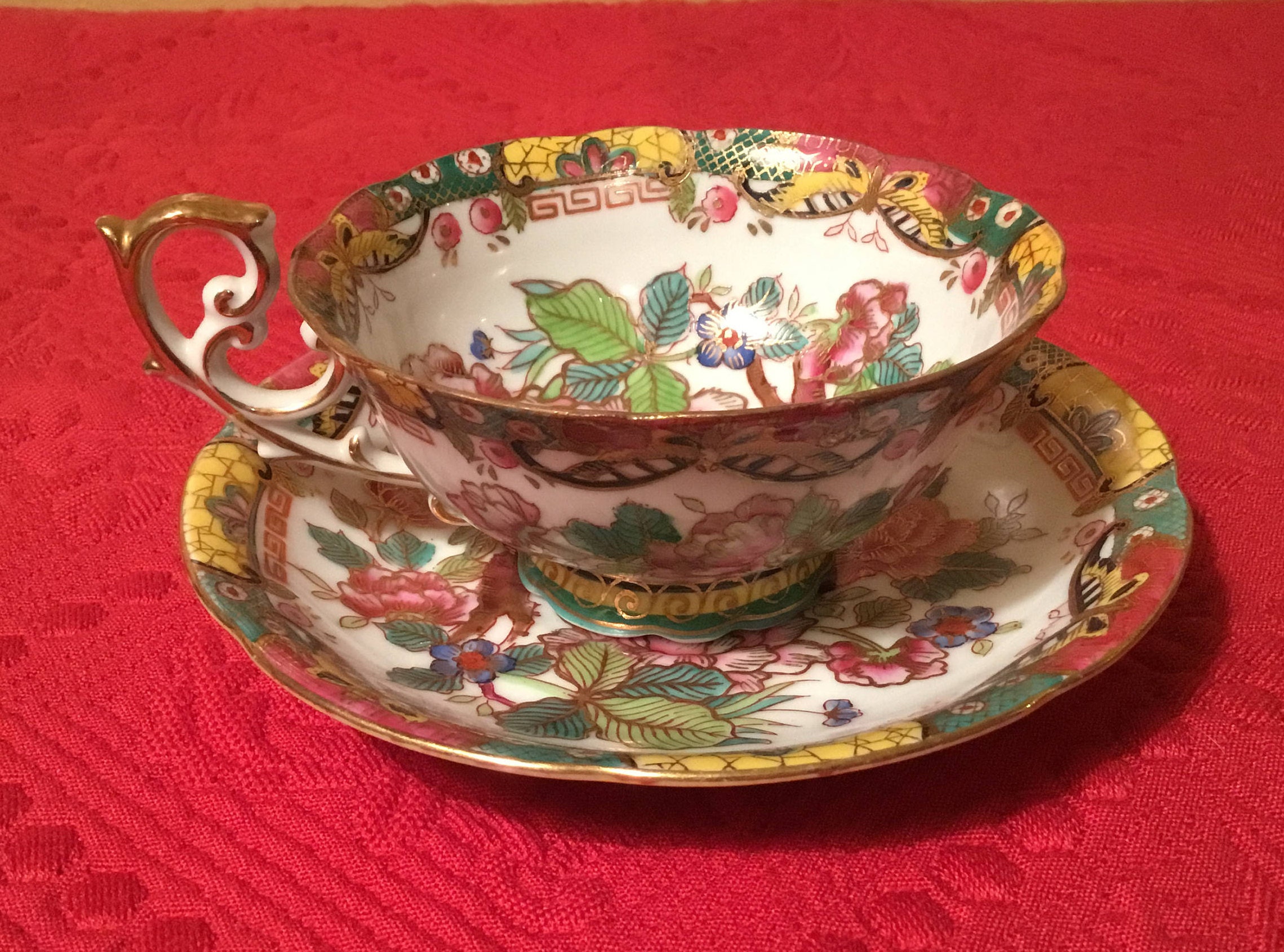 Japanese Handpainted Tea Cup and Saucer - Set - Etsy