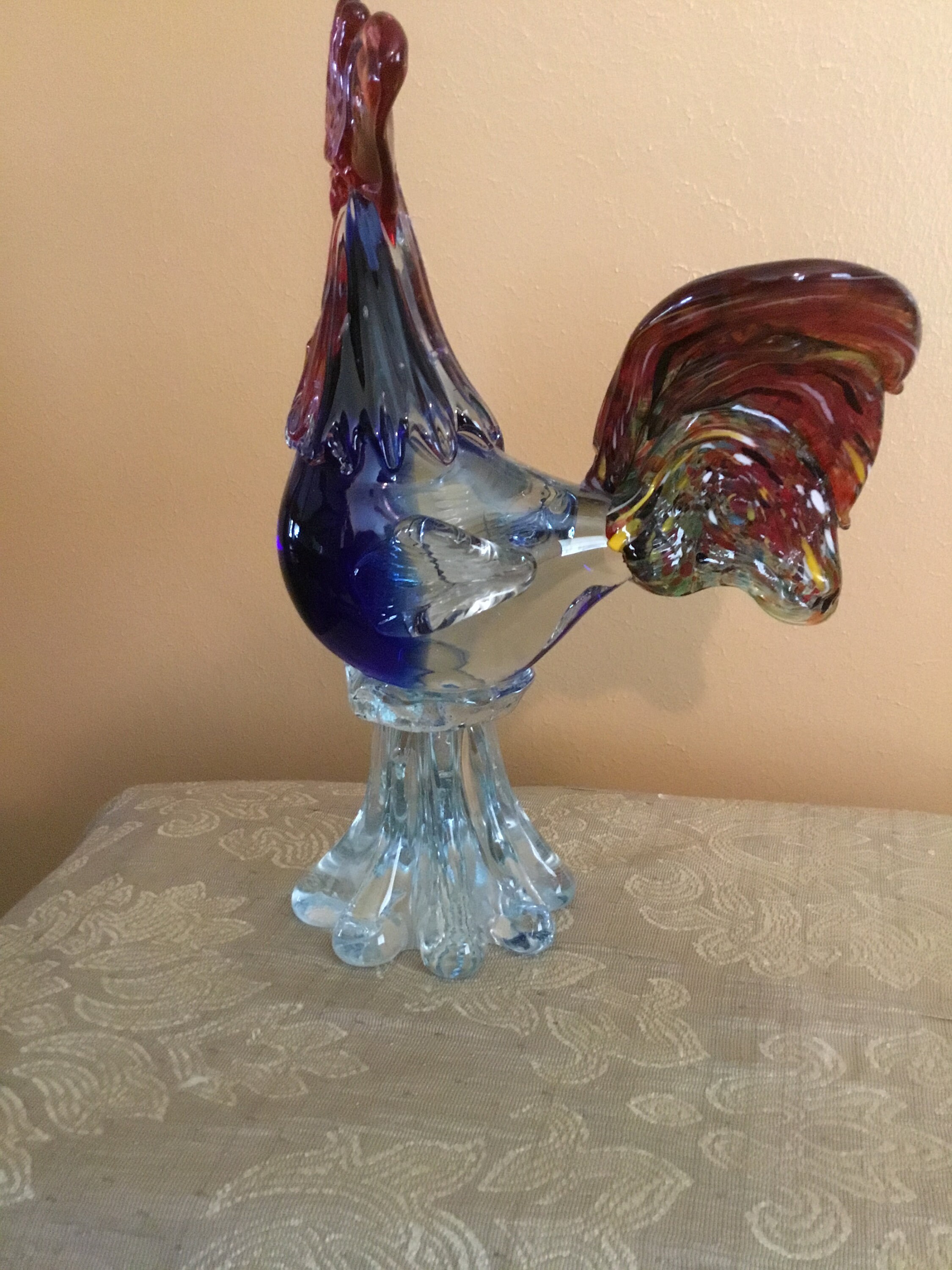 Hand Blown Murano Glass Rooster Etsy UK