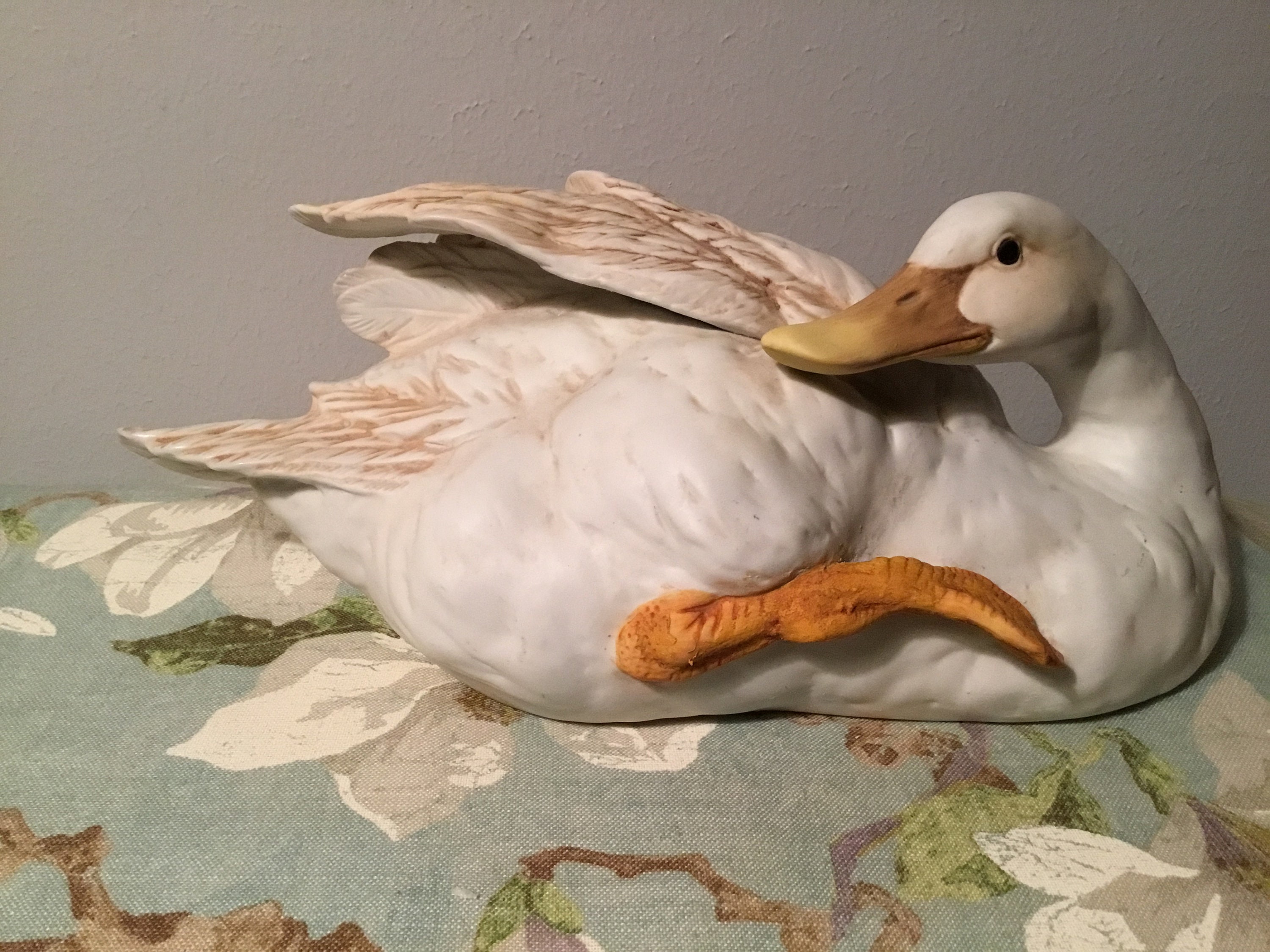 White Ceramic Duck Etsy