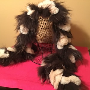 Adrienne Landau Rabbit and Racoon Fur Scarf