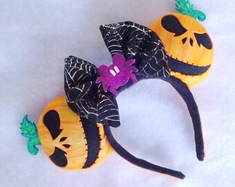 Jack O Lantern Skellington " Halloween Time" Ears