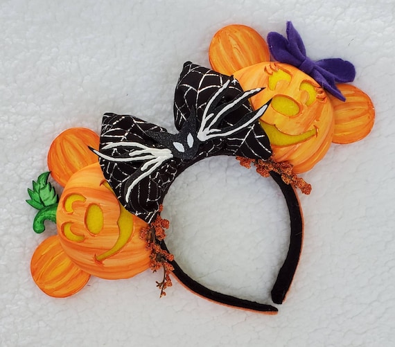 Mickey & Minnie Halloween Time, Jack O Lantern Ears - Etsy display picture 1