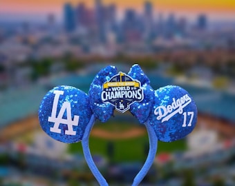 LA Dodgers Disney Ears LA Dodgers Baseball Inspired Headband Mickey Mouse Minnie  main image 2
