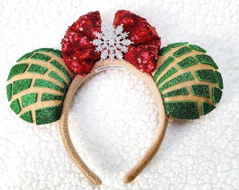Green Glitter Christmas Concha Inspired Magical Mouse Ears!
