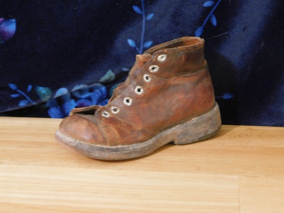 Single Antique Toddler/Small Child Shoe Boot, bro… - image 1
