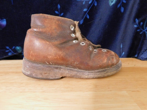 Single Antique Toddler/Small Child Shoe Boot, bro… - image 2