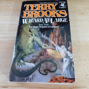 Vintage Paperback &#39;Wizard at Large&#39; by Terry Brooks Fair+/Good- (fantasy classic original covers Rowena)