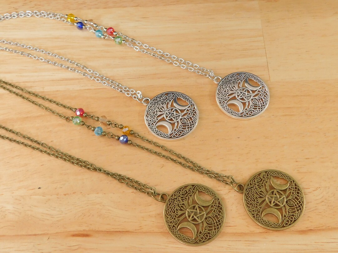 Triple Goddess Tree of Life Pendant Necklace, 23