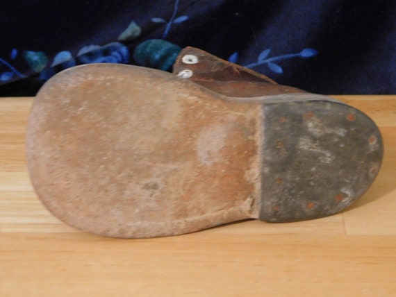 Single Antique Toddler/Small Child Shoe Boot, bro… - image 3