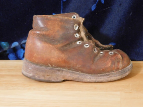 Single Antique Toddler/Small Child Shoe Boot, bro… - image 4