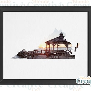 Colonial Beach | Digital Watercolor Print | Colonial Beach, Virginia Poster | Digital Download | (4)