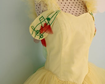 Princess Belle dress, 50s style tulle Princess yellow dress, Beauty and the Beast inspired yellow dress, Pastel yellow fairy music dress
