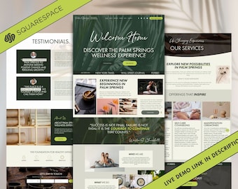 Premium Squarespace Website Template | Für Therapeuten, Yoga-Studios, Life Coaches, kleine Unternehmen, kreative Marken | Modernes, gewagtes Design