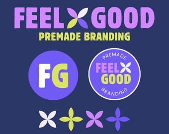 Buntes und lustiges Canva-Logo - Blumen-Retro-Mod-Logo - Einzigartiges & lustiges Logo - lustiges Branding für kleine Unternehmen - DIY bearbeitbar - anpassbares Logo