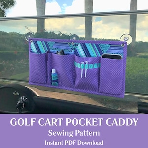 Patrón PDF para organizar carritos de golf: Accesorio de bolsillo de almacenamiento