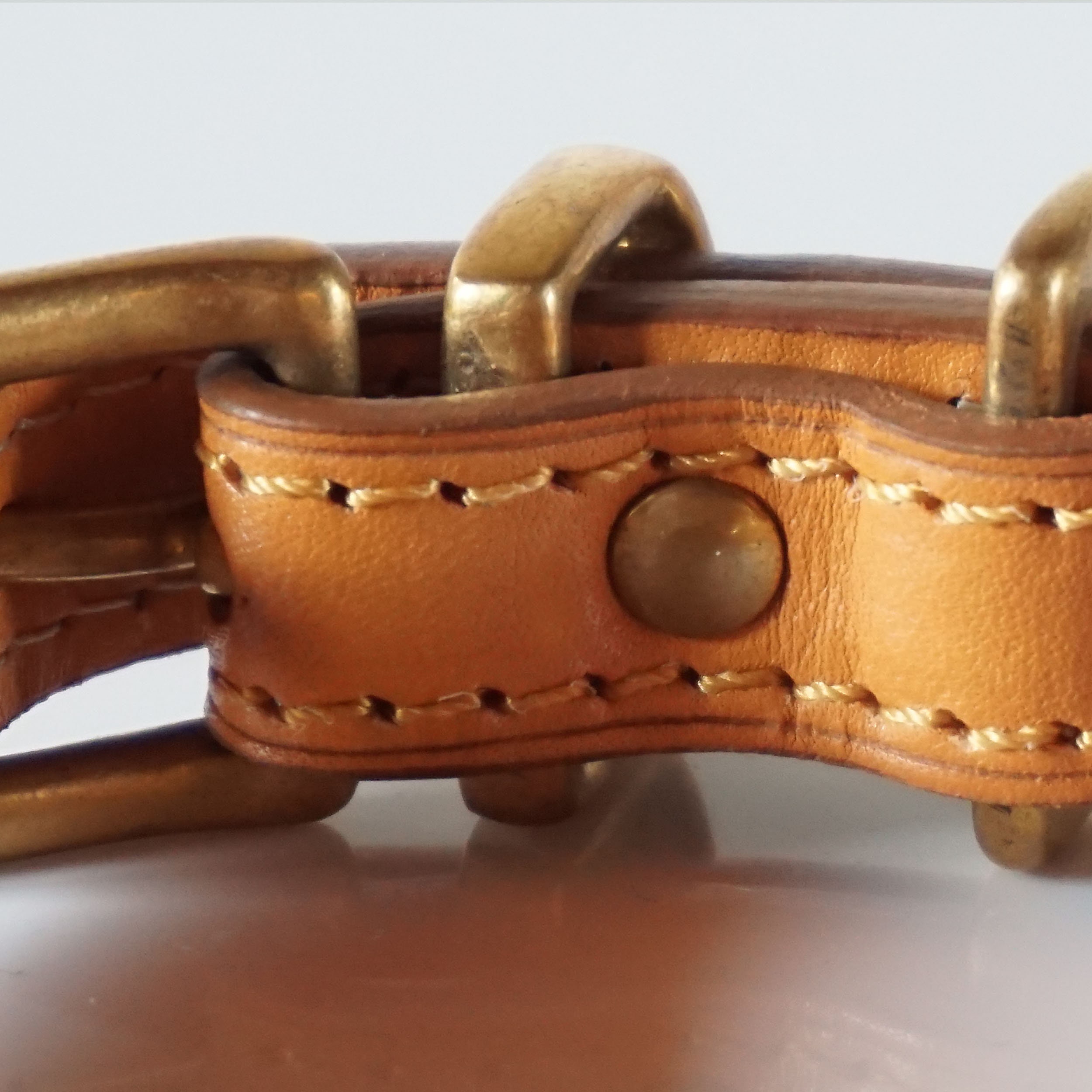 Luxury Dog Collar in High Quality Tan Vegetan Leather and Dome - Etsy