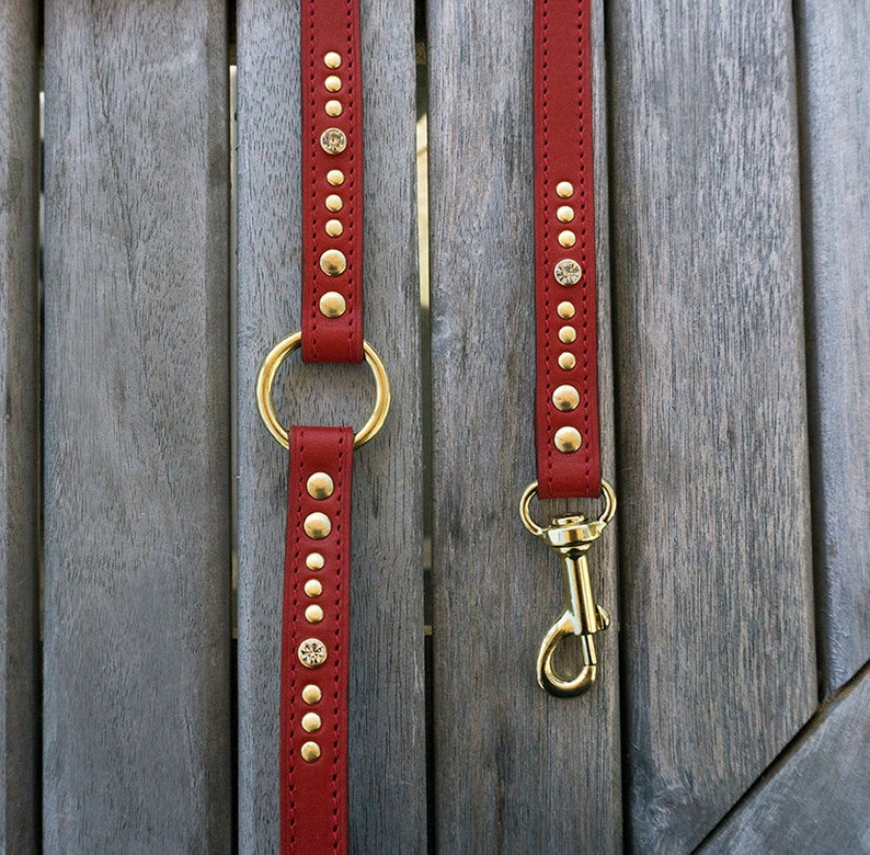 Matching Set Luxury Dog Collar & Dog Lead in Red Naturally Etsy