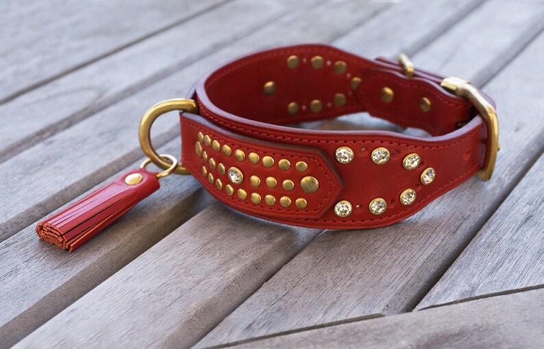Matching Set Luxury Dog Collar & Dog Lead in Red Naturally Etsy