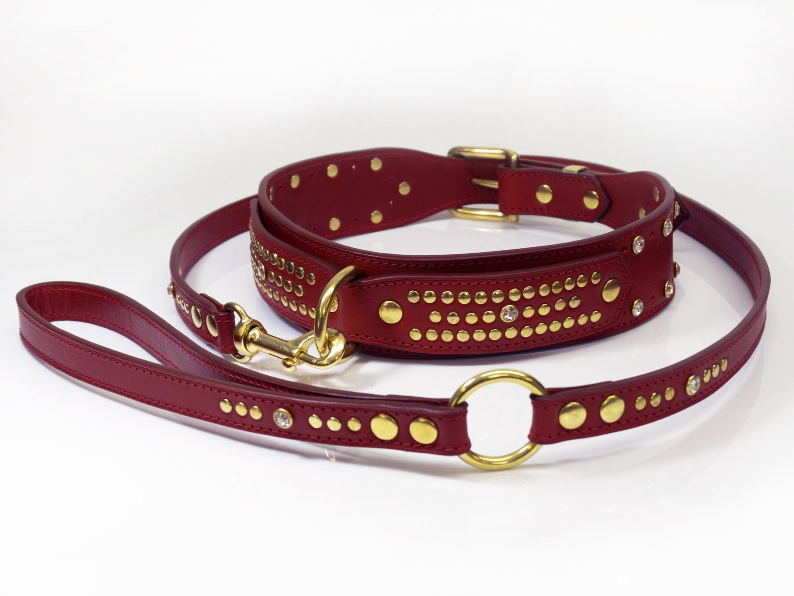 Matching Set Luxury Dog Collar & Dog Lead in Red Naturally Etsy UK