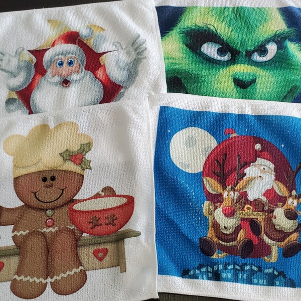 Personalized Children's Favorite Holiday Character Washcloths Set of Two