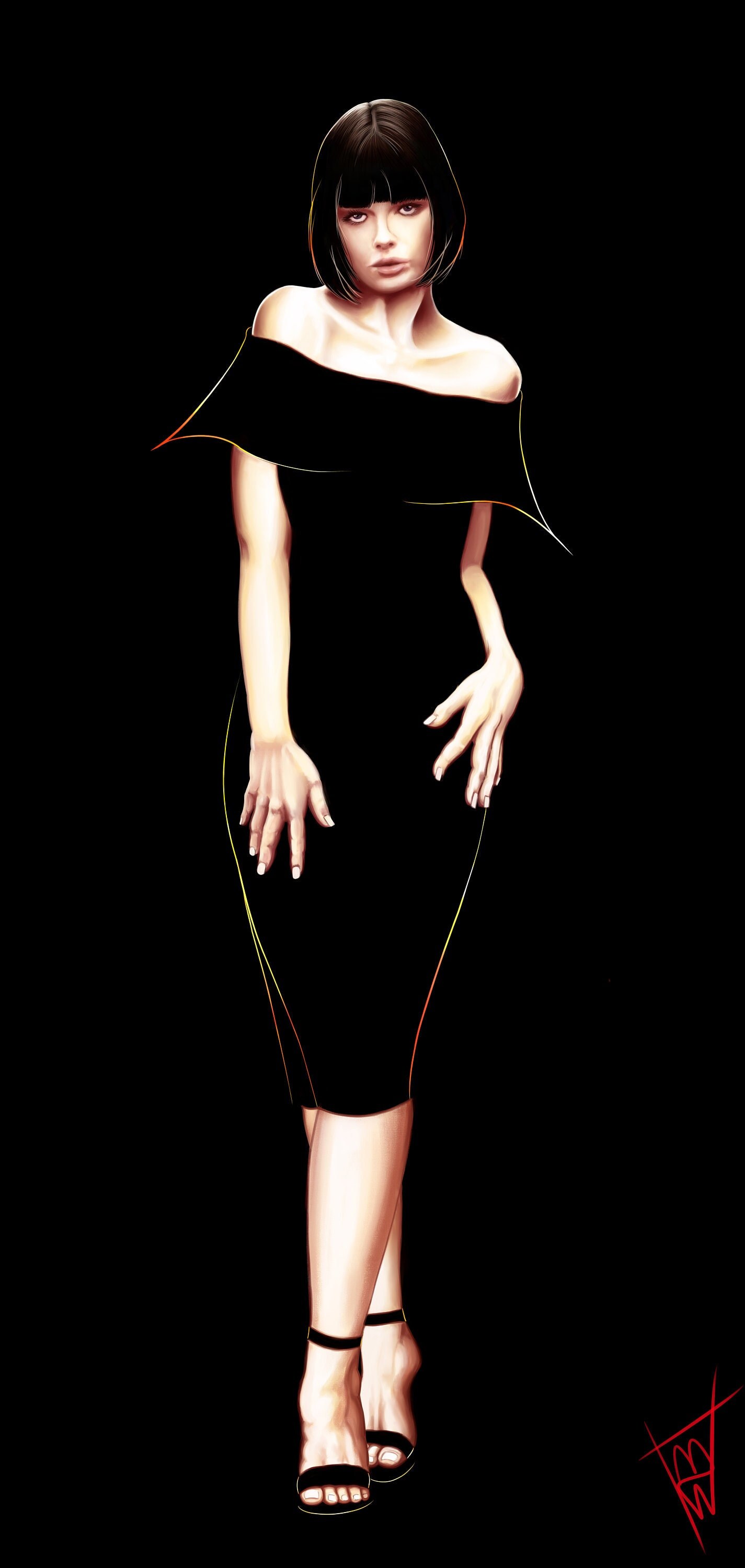 Tableau Golden Line - Toile sur Châssis Art Déco