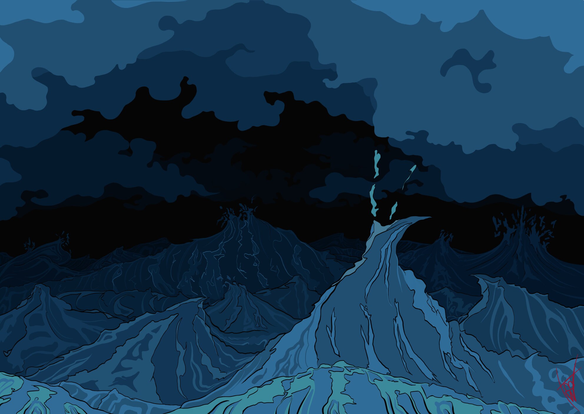 Tableau Tempete - Toile sur Châssis Art Déco