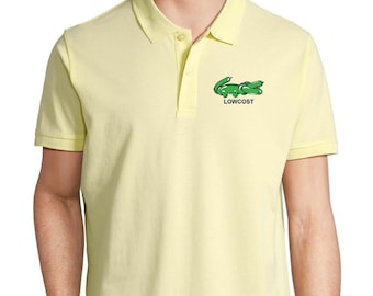 Polo parodie Lowcost en coton biologique, polo crocodile, taille S - 5XL