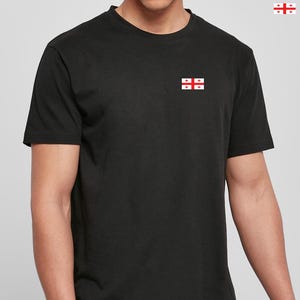 T-shirt med georgisk flagga i ekologisk bomull, georgisk skjorta, georgisk flaggskjorta, VM-skjorta, födelsedagspresent, storlek S - XXL