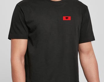 T-shirt drapeau albanais en coton bio, T-shirt albanais, T-shirt Coupe du Monde, Cadeau d'anniversaire, Tailles S à XXL