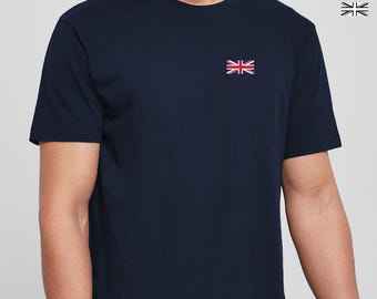 Organic Cotton Union Jack Flag T-shirt, British Flag T-shirt, United Kingdom Flag T-shirt, UK Flag Tshirt, Size S - XXL