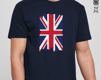 Vintage 90s Union Jack Flag Polo Shirt Red White Blue 1990 Men