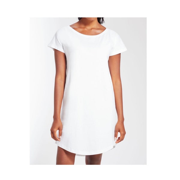 Blank Organic Cotton T-shirt Dress, Size S - XL