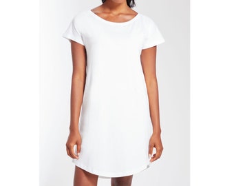 Blank Organic Cotton T-shirt Dress, Size S - XL